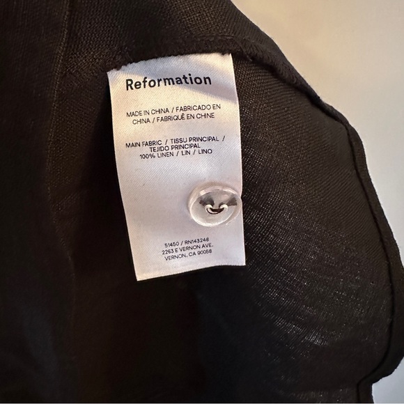 NEW Reformation Tagliatelle Linen Black Dress - size 2 - Picture 9 of 12